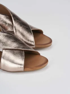 Sale Sandali zeppa tacco 3cm pelle Donna Sandali Zeppa