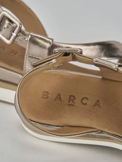 Online Sandali zeppa tacco 3cm pelle Donna Sandali Zeppa