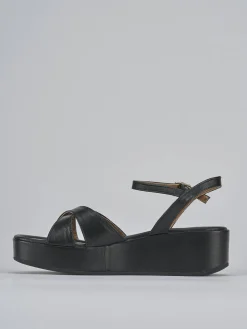 Outlet Sandali zeppa tacco 4cm pelle Donna Sandali Zeppa