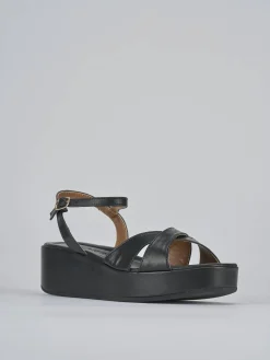 Outlet Sandali zeppa tacco 4cm pelle Donna Sandali Zeppa