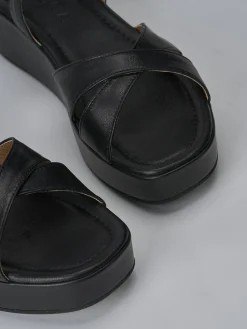 Outlet Sandali zeppa tacco 4cm pelle Donna Sandali Zeppa