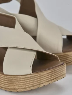 Best Sandali zeppa tacco 6cm pelle Donna Sandali Zeppa