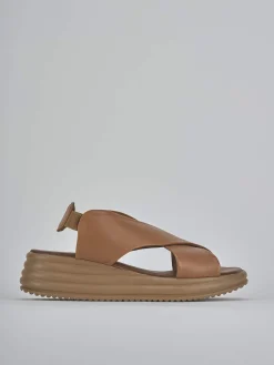 Clearance Sandali zeppa tacco 6cm pelle Donna Sandali Zeppa