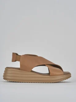 Discount Sandali zeppa tacco 5cm pelle Donna Sandali Zeppa