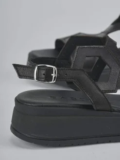 Hot Sandali zeppa tacco 3cm pelle Donna Sandali Zeppa