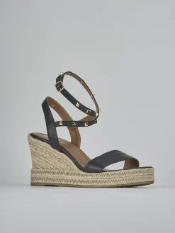 Outlet Sandali zeppa tacco 11cm pelle Donna Sandali Zeppa