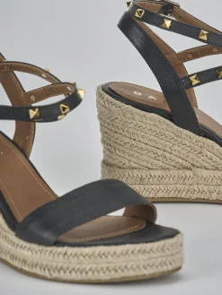 Outlet Sandali zeppa tacco 11cm pelle Donna Sandali Zeppa