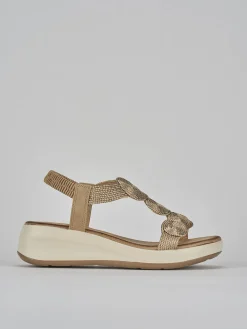 Outlet Sandali zeppa tacco 4cm pelle Donna Sandali Zeppa