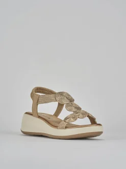 Outlet Sandali zeppa tacco 4cm pelle Donna Sandali Zeppa