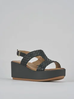 Online Sandali zeppa tacco 7cm pelle Donna Sandali Zeppa