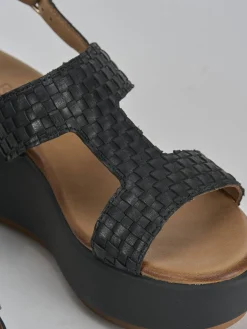 Online Sandali zeppa tacco 7cm pelle Donna Sandali Zeppa