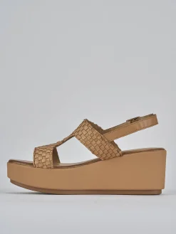 New Sandali zeppa tacco 6cm pelle Donna Sandali Zeppa