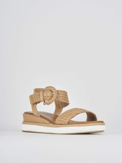 Outlet Sandali zeppa tacco 3cm pelle Donna Sandali Zeppa