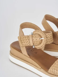 Outlet Sandali zeppa tacco 3cm pelle Donna Sandali Zeppa