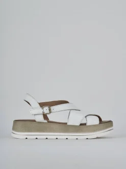 Discount Sandali zeppa tacco 5cm pelle Donna Sandali Zeppa