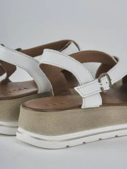 Discount Sandali zeppa tacco 5cm pelle Donna Sandali Zeppa