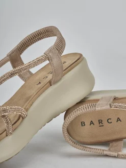 Hot Sandali zeppa tacco 4cm pelle Donna Sandali Zeppa