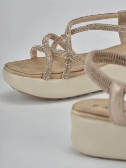 Hot Sandali zeppa tacco 4cm pelle Donna Sandali Zeppa