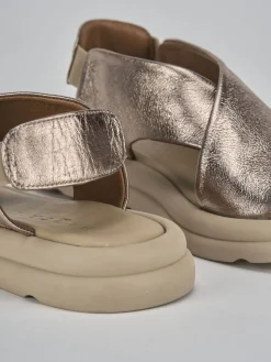 Online Sandali zeppa tacco 3cm pelle Donna Sandali Zeppa