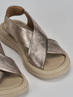 Online Sandali zeppa tacco 3cm pelle Donna Sandali Zeppa