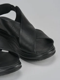 Clearance Sandali zeppa tacco 5cm pelle Donna Sandali Zeppa