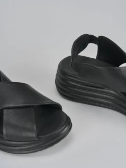 Clearance Sandali zeppa tacco 5cm pelle Donna Sandali Zeppa