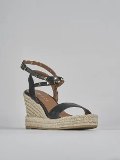 Discount Sandali zeppa tacco 9cm pelle Donna Sandali Zeppa