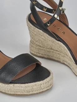 Discount Sandali zeppa tacco 9cm pelle Donna Sandali Zeppa