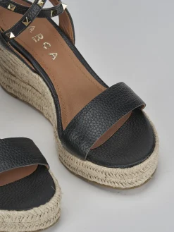 Discount Sandali zeppa tacco 9cm pelle Donna Sandali Zeppa