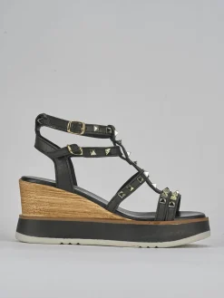 Online Sandali zeppa tacco 8cm pelle Donna Sandali Zeppa