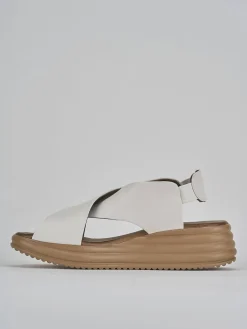 Hot Sandali zeppa tacco 5cm pelle Donna Sandali Zeppa