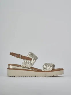 New Sandali zeppa tacco 3cm pelle Donna Sandali Zeppa