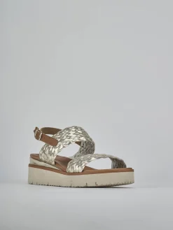 New Sandali zeppa tacco 3cm pelle Donna Sandali Zeppa