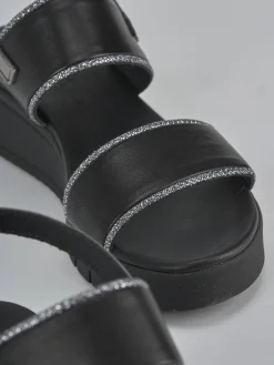 Outlet Sandali zeppa tacco 3cm pelle Donna Sandali Zeppa