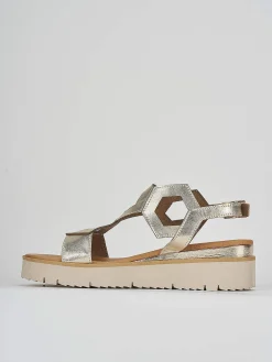 Discount Sandali zeppa tacco 3cm pelle Donna Sandali Zeppa