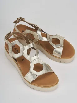 Discount Sandali zeppa tacco 3cm pelle Donna Sandali Zeppa