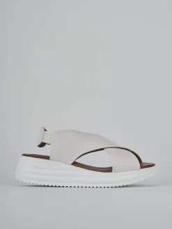 Sandali zeppa tacco 6cm pelle Donna Sandali Zeppa