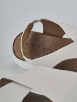 Sandali zeppa tacco 6cm pelle Donna Sandali Zeppa