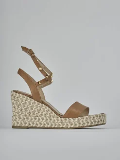 Discount Sandali zeppa tacco 11cm pelle Donna Sandali Zeppa