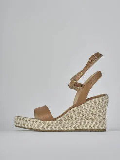 Discount Sandali zeppa tacco 11cm pelle Donna Sandali Zeppa