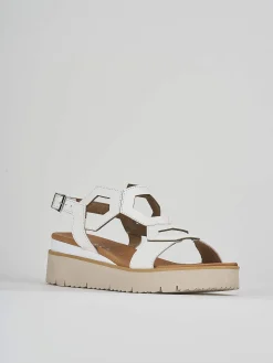 Sandali zeppa tacco 3cm pelle Donna Sandali Zeppa