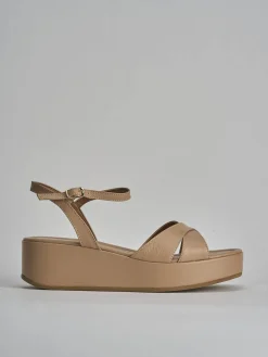 Online Sandali zeppa tacco 4cm pelle Donna Sandali Zeppa