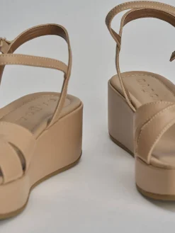 Online Sandali zeppa tacco 4cm pelle Donna Sandali Zeppa