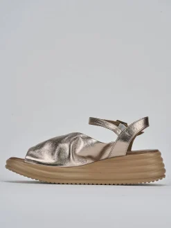 Clearance Sandali zeppa tacco 6cm pelle Donna Sandali Zeppa