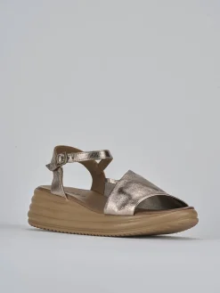 Clearance Sandali zeppa tacco 6cm pelle Donna Sandali Zeppa