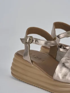 Clearance Sandali zeppa tacco 6cm pelle Donna Sandali Zeppa