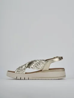 Sale Sandali zeppa tacco 2cm pelle Donna Sandali Zeppa