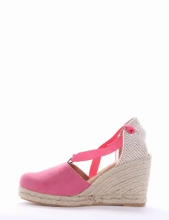 Sale sandalo espadrilas zeppa 8 cm fuxia Donna Espadrillas