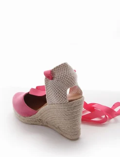Sale sandalo espadrilas zeppa 8 cm fuxia Donna Espadrillas