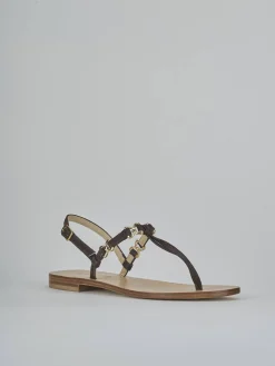 Clearance Sandalo infradito tacco 1 cm testa camoscio Donna Sandali Tacco Basso